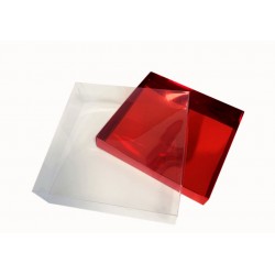 Коробка "Акваріум" червона, 200*200*50мм