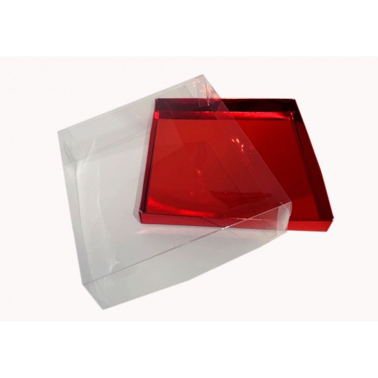 Коробка "Акваріум" червона, 200*200*70мм