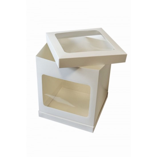 Коробка для торта з вікном і прозорою кришкою з трьох частин, 250*250*300